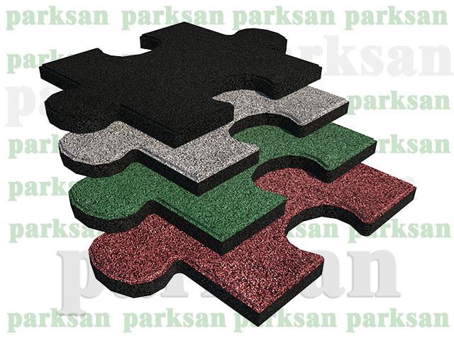 Kauçuk Parke Zemin Kaplama / 61004 - KAUÇUK KARO ZEMİN PUZZLE MODELİ STANDART RENK KARTELASI